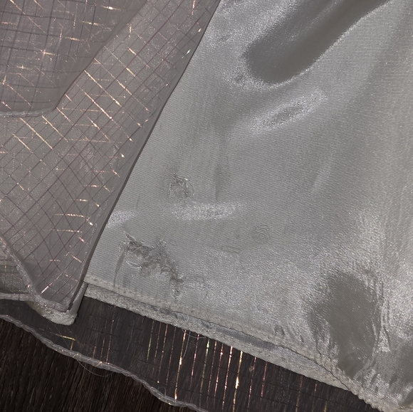 Vintage Iridescent Organza Overlay Gown w/ Bows | Size 7/8 | Formal Prom Bridal - Picture 11 of 16